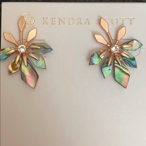 Kendra Scott Tawny rose gold abalone earrings new